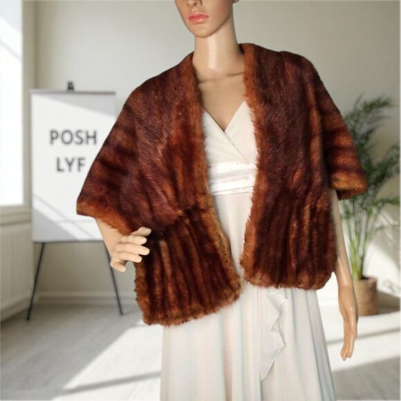 Sidney Frank Furs Vintage Shoulder Wrap Cape Mink Fur One Size - Picture 2 of 13